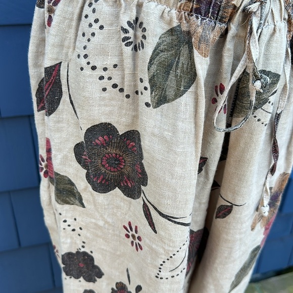 💚🤎💚Hot Cotton Marc Ware large linen pants flax floral - Picture 2 of 9